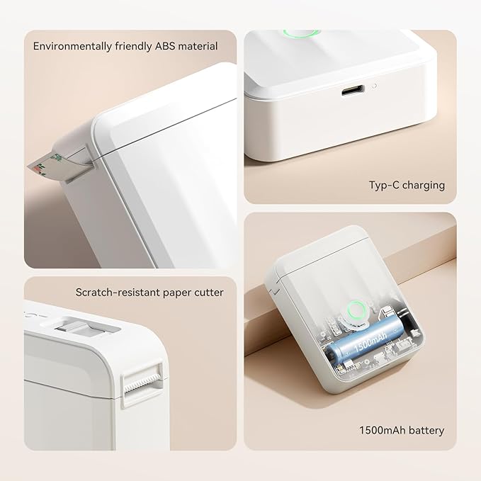 NIIMBOT Label Maker Machine Bluetooth Label Printer for School Home Office Organization, Mini Labeler D110 Label Machine with 3Rolls Labels
