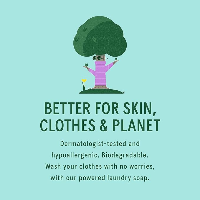 Ingredients Matter Powder Laundry Soap - Lemongrass Scent, Hypoallergenic Detergent, Natural & Eco-Friendly, Plastic Free, Made in USA, Natural Essential Oils & Dermatologist Tested - 15 oz, 30 Loads