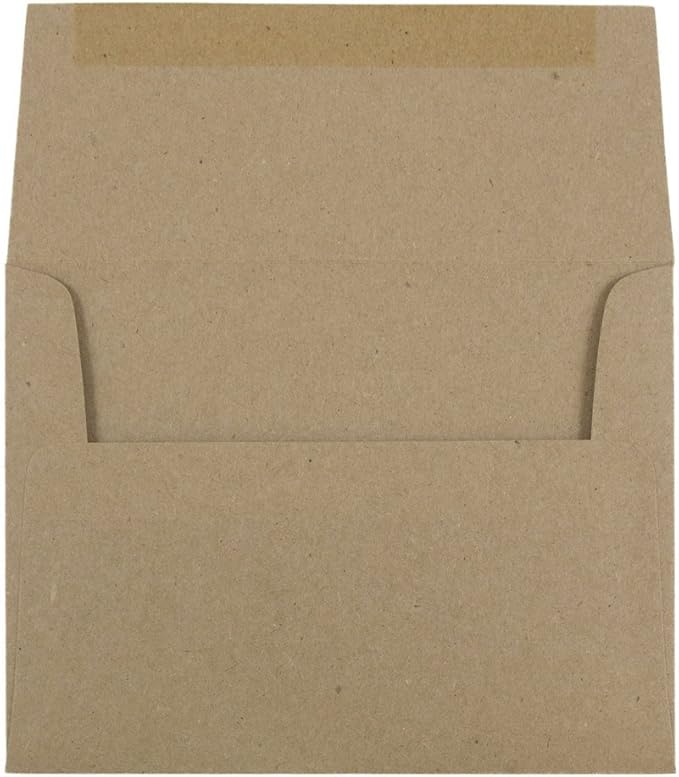 JAM PAPER A2 Premium Invitation Envelopes - 4 3/8 x 5 3/4 - Brown Kraft Paper Bag - 50/Pack