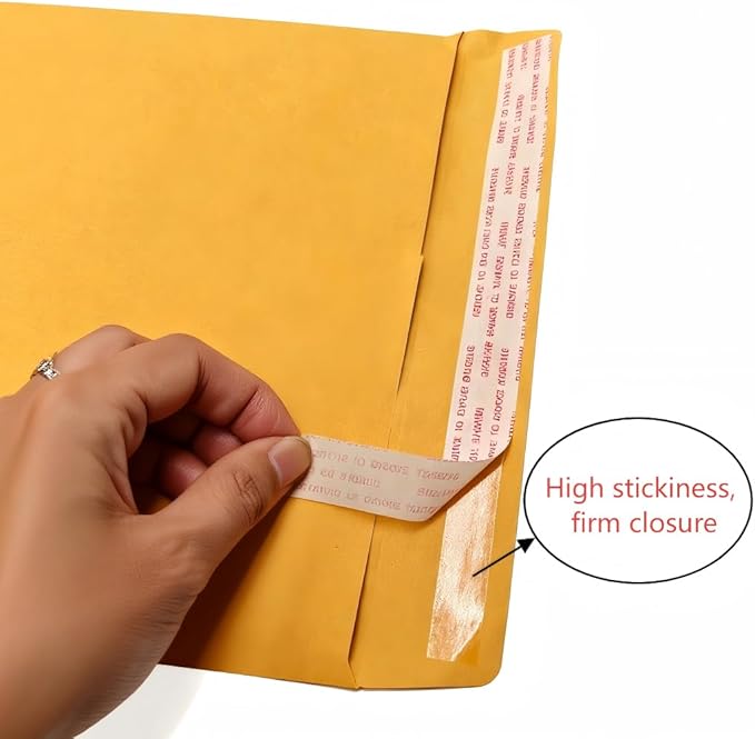 10x13 manila envelopes, Catalog Envelopes - 28lb Brown Kraft Paper with Self-Seal Closure | Ideal for Mailing Flat Letter-Size Documents & Photos (Yellow, 100PCS)