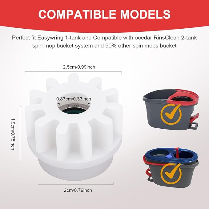 Pedal Bearing Replacement for OCedar Mop Bucket - Easy Fix for O-Cedar Easywring Bucket System - One Way Clutch Gear Sprockets Spin Mop Replacement Parts for 90% Rotation Mop Bucket(4Pcs)