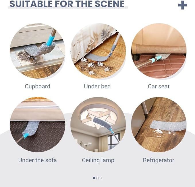 Retractable Gap Dust Cleaner, 2025 New Extendable Microfiber Duster with Bendable & Removable Head, Washable Dusting Brush for Home, Kitchen, Car & Hard-to-Reach Areas (1)