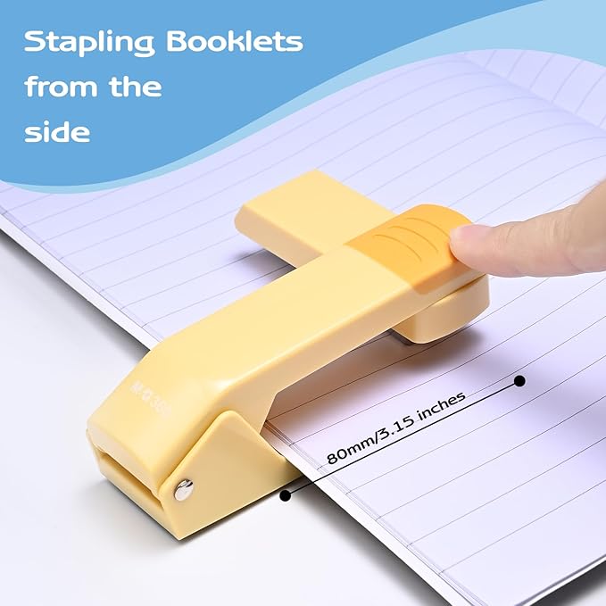 M&G Cute Swing-Arm Swivel Stapler with 1000 Staples, 360 Degree Rotate Desk Stapler, 25 Sheets Capacity, Jam Free, Desktop Stapler for Book and Booklet Binding (Yellow)