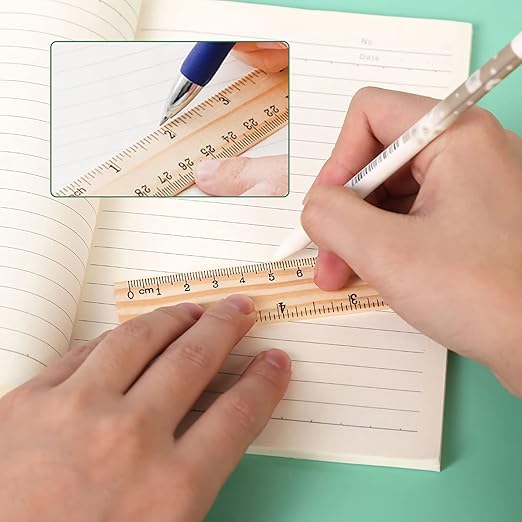 WUWEOT 72 Pack Wooden Ruler, 12 Inch Rulers Bulk, Office Wood Measuring Ruler, Double Sided Drafting Rulers for Home, Student, Office Use