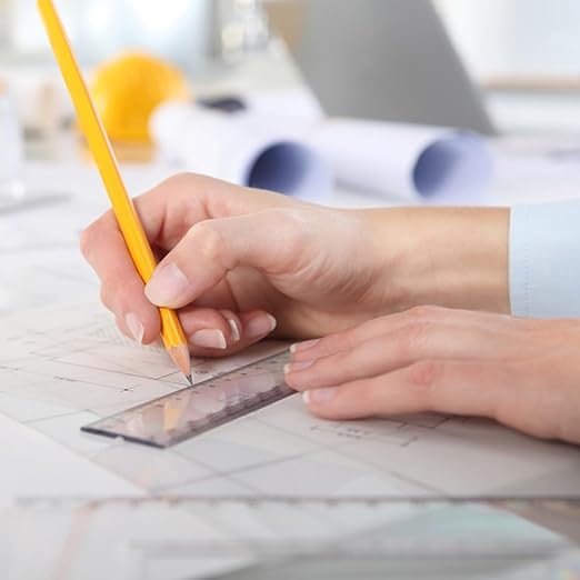 Plastic Ruler, 12 Inch Clear Plastic Ruler, Centimeter, Millimeter and Inches, Pack of 2