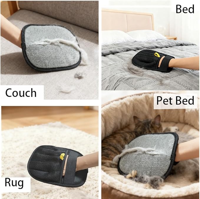 Froenza Pet Hair Remover Glove for Dogs & Cats, Electrostatic Fabric Hair Removal Mitt for Sofa, Couch, Bedding, Carpet & Car Interior, Reusable Furniture & Upholstery Cleaning Tool
