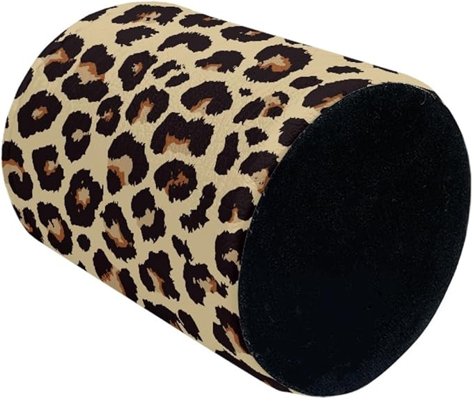Leopard Print Pen Holder Pencil Organizer Cute Pencil Cup Desk Decor Makeup Brush Holder PU Multifunctional Office Suppliesfor Home Classroom School