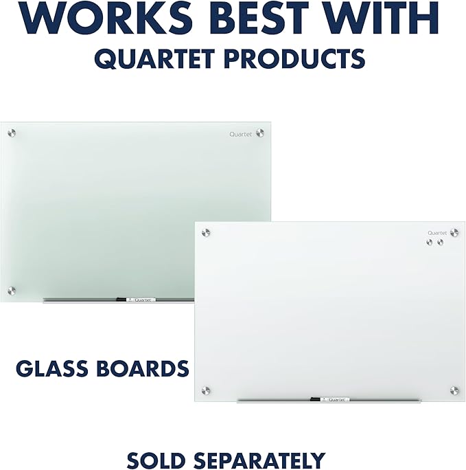 Quartet Strong Magnets, Glass Whiteboard, Dry Erase Board, Large, Clear Rare Earth Magnets, 6 Pack (85391)