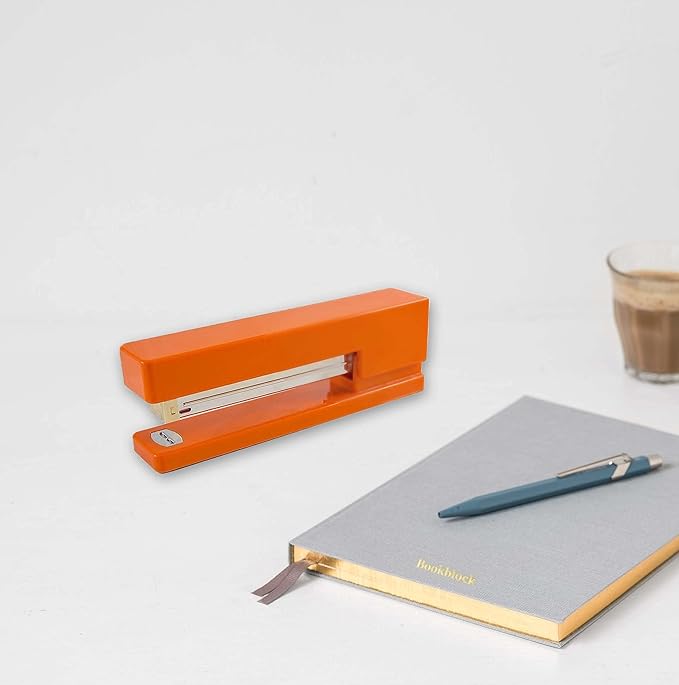 JAM PAPER Modern Desk Stapler - Orange - Sold Individually
