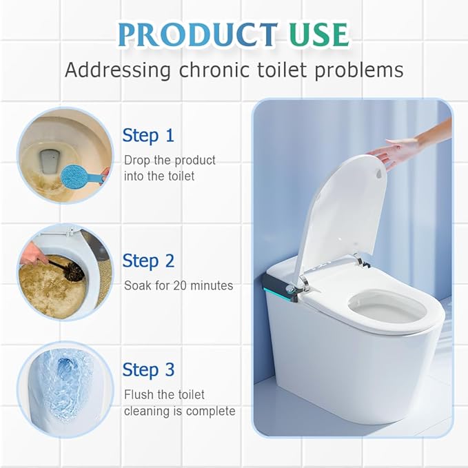 Toilet Cleaner, 2025 Upgrade Multipurpose Toilet Bowl Cleaner Toilets Cleane, Self Activating Powder for Toilets Bowls Cleaning, Powerful Foaming Toilets Bowls Cleaner, Deep Cleaning Tool (3)