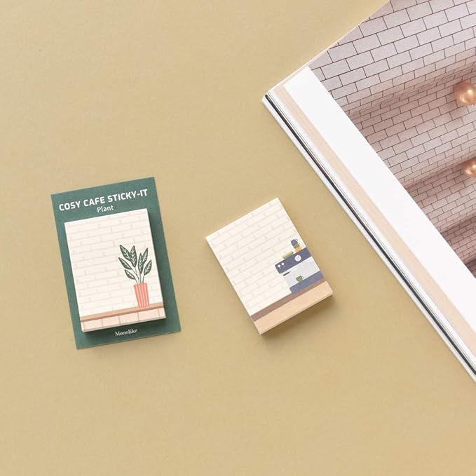 Monolike Cosy Cafe Sticky-it - 5p Set Self-Adhesive Memo Pad 50 Sheets