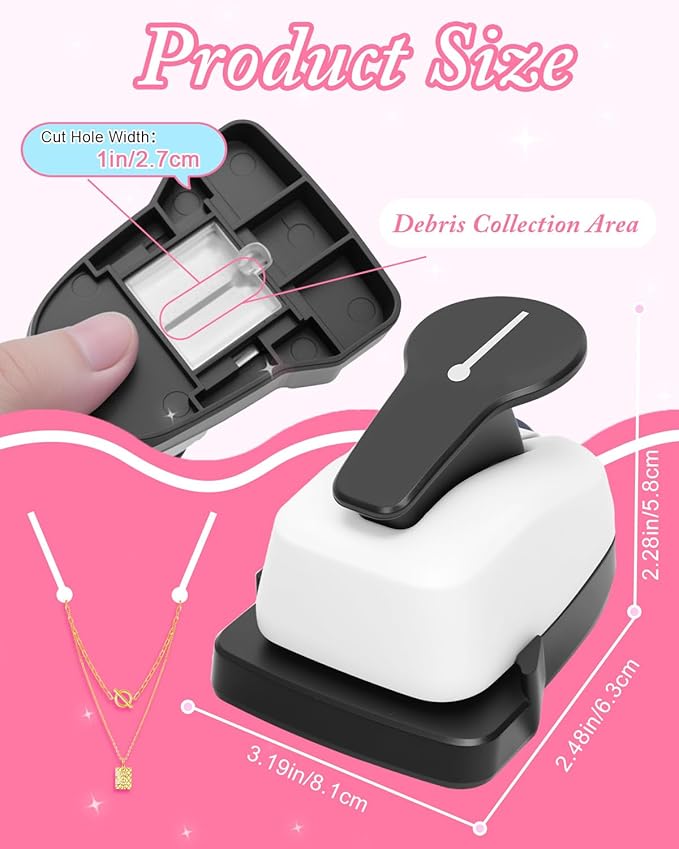 UCEC Corner Necklace Card Punch, Corner Paper Punch Necklace Hole Puncher for Cards, Necklace Hanging Card Hole Punch for Selling & Displaying Jewelry to DIY