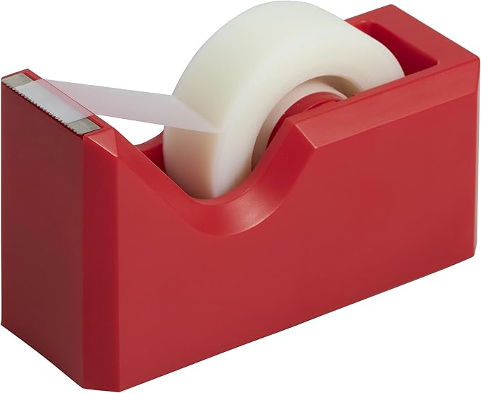 JAM PAPER Office & Desk Sets - 1 Stapler & 1 Tape Dispenser - Red - 2/Pack