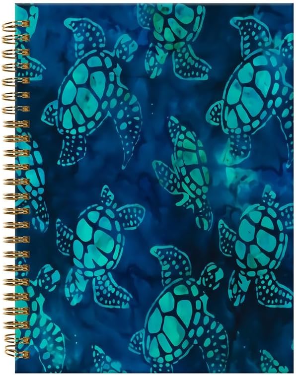 Spiral Journal Notebook,A5 Hardcover Lined Journals for Women Girl 6 x 8.3 in,120 Pages Thick Paper,Cute College Ruled Writing Notebook for Gifts Office Work School(Watercolor Blue Turtle)
