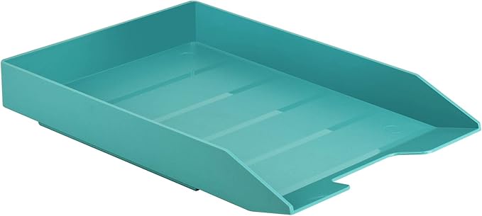 Acrimet Stackable Letter Tray Front Load, Letter Size, Plastic, Solid Green Color, 1 Unit