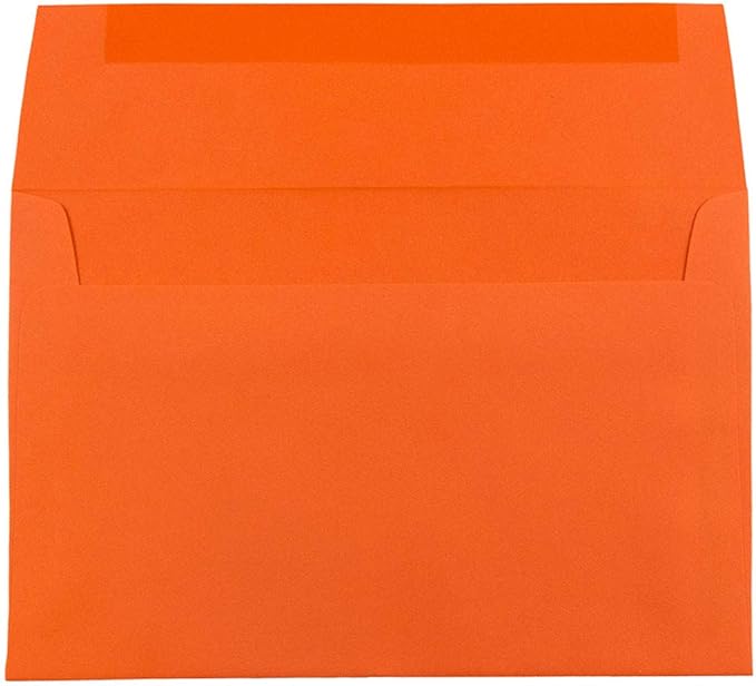 JAM PAPER A7 Colored Invitation Envelopes - 5 1/4 x 7 1/4 - Orange Recycled - 100/Pack