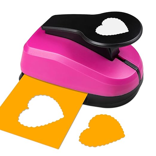 Heart Punch, 2 Inch Scalloped Heart Paper Punch, 50mm Scalloped corazón Shapes Hole Puncher for Paper Crafts Valentine's Day Scrapbooking Greeting Card DIY Albums