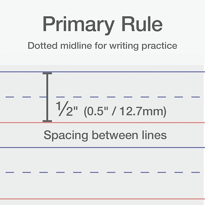 Oxford Primary Ruled Spiral Notebooks, Writing/Drawing Practice for Kids, Grades Pre-K, K-2, 70 Sheets, 8 x 10.5 Inches, Black, 3 Pack (1002542)