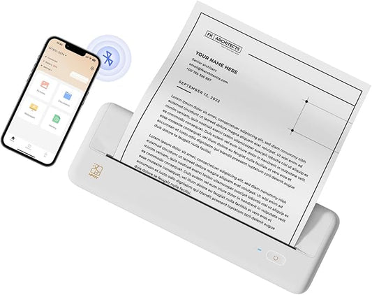 HPRT Wireless Portable Printer - Bluetooth Thermal Printer for Travel, Mobile Office, School, Home Compatible with iOS Android