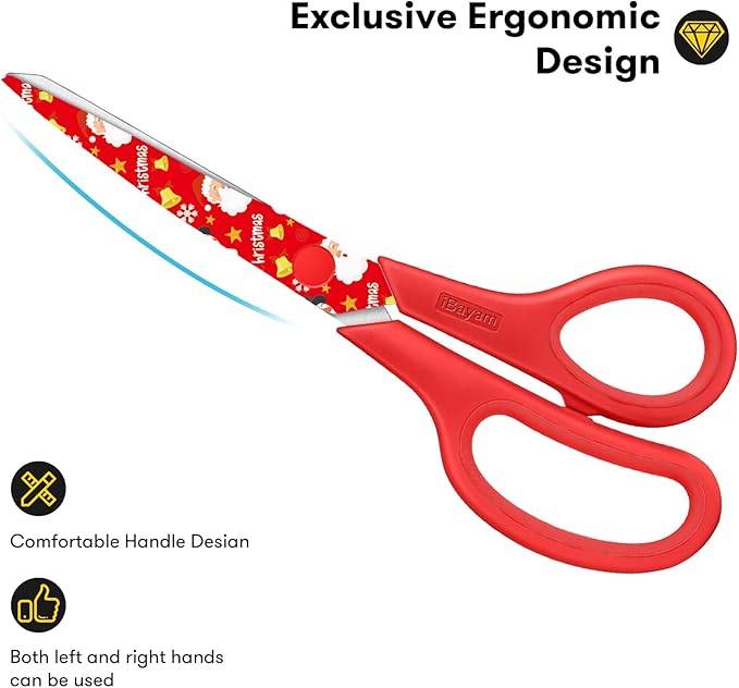 All Purpose Scissors for Construction Scrapbook Kraft Craft Paper, Gifts Wrapping Packing Paper Cutter Tool, 3 Pack Ultra Sharp 8" Thick Blade Comfort-Grip Scissors for Moving Package Supplies