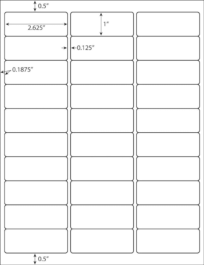 Address Labels for Inkjet Printers 1" x 2-5/8", Pack of 6000 Labels