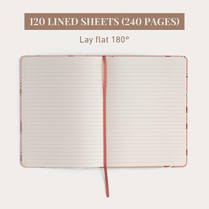 Rileys & Co Notebook Journal for Writing 8 x 6 Inches, Hardcover Daily Journaling Diary - 240 Lined Pages - Compact Notebook for Women, Men, Kids, Work and Travel (Scented Watermelon)