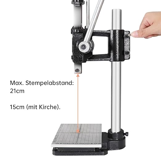 Leather Hole Puncher Hand Punching Machine Manual Press Puncher Punch Tools for DIY Craft (with Chuck, PP Plate and Aluminum Plate) (Style D)