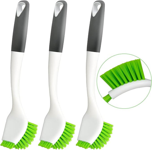 ITTAHO Dish Scrub Brush Kit, Kitchen Brush Set for Cleaning, Double Sided Bristles Scrubber Cleaner for Dishes,Sink,Pots,Pans,Bathroom Shower,Tile,Tubs - 3 Pack