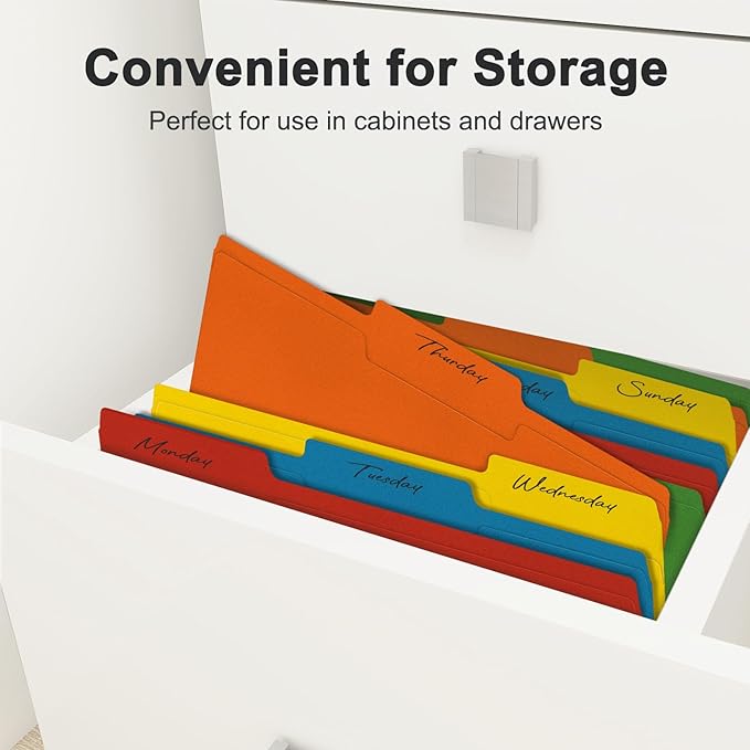 ViVin File Folder, 100 Pack Colored File Folders with 1/3-Cut Tabs, Fits 8.5 * 11 Letter Size Paper, Manilla Folders for Home Office School Documents(Assorted)