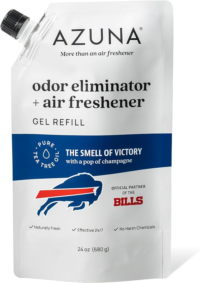 Azuna All-Natural Odor Remover Gel Refill Pouch | Air Purifier with Tea Tree Oil | Plant Powered & Long Lasting | For Pet Odors, Smoke & Strong Odors | Smell of Victory | 24 oz.