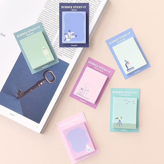Monolike Science Sticky-it - 6p Set Self-Adhesive Memo Pad 50 Sheets