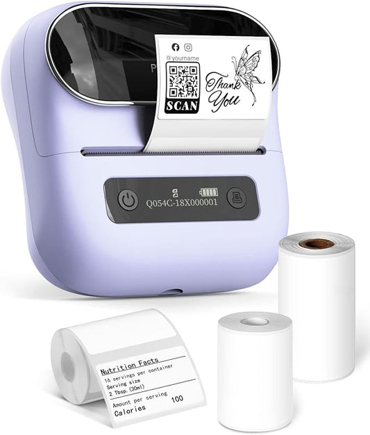 Phomemo Label Maker, Bluetooth Thermal Printer for Barcode, Address, Home, Mailing, Small Business,Clothing, Portable Label Maker Machine with 3 Label