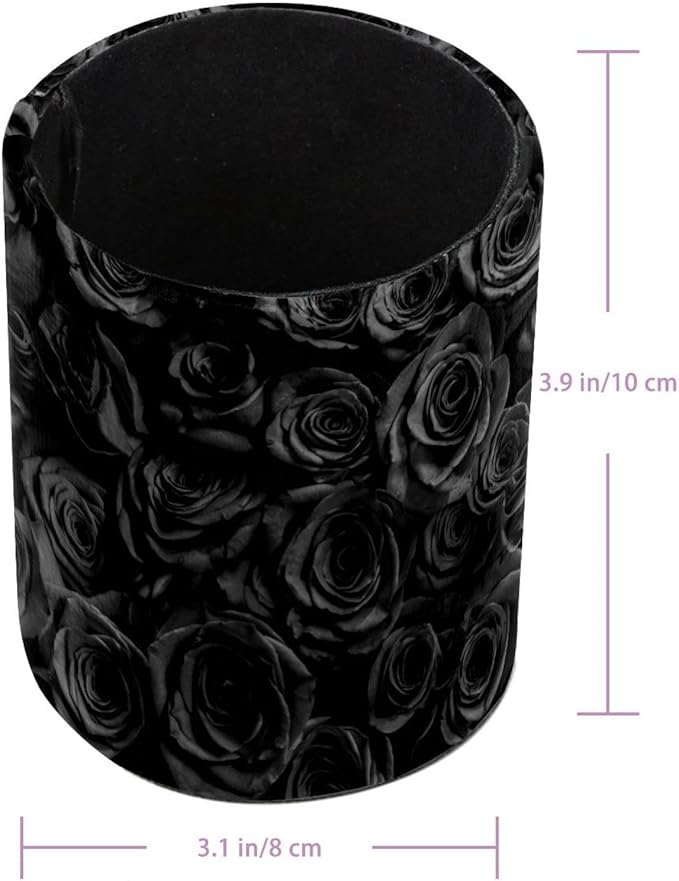 Pen Holder for Desk, Black Roses Pencil Holder, Cup Holder for Desk Office, Pen Organizer