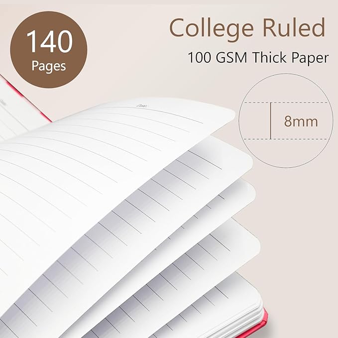 Cute Spiral Notebook journal A5 Aesthetic Pretty Floral Design for Women Girls Kawaii with Pocket, 8.5 x 5.7 inch, Cat