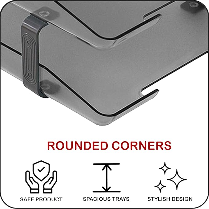 Acrimet Traditional 4 Tier Letter Tray, Front Load Design, A4 Letter Size, Desktop Organizer (Plastic) (Smoke Color)