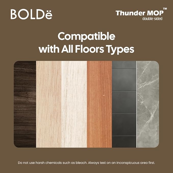 BOLDë Thunder Mop Spin System -Double-Sided- 2 Compact Stackable 6L Buckets, Microfiber Head, Stainless Steel Wringer, Antifungal Quick-Dry Cleaning, Soap Dispenser, 3 Free Refills (Lime/Forest Green)