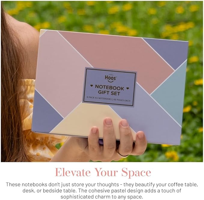 Notebook Journal (8 Pack), A5, 5.5 x 8 in, Cute Soft Paper Cover Notebook Set, Thin Writing Journal for Travel, Meditation, Wedding and Dream Journals, Lightweight Lined Paper Diary, 60