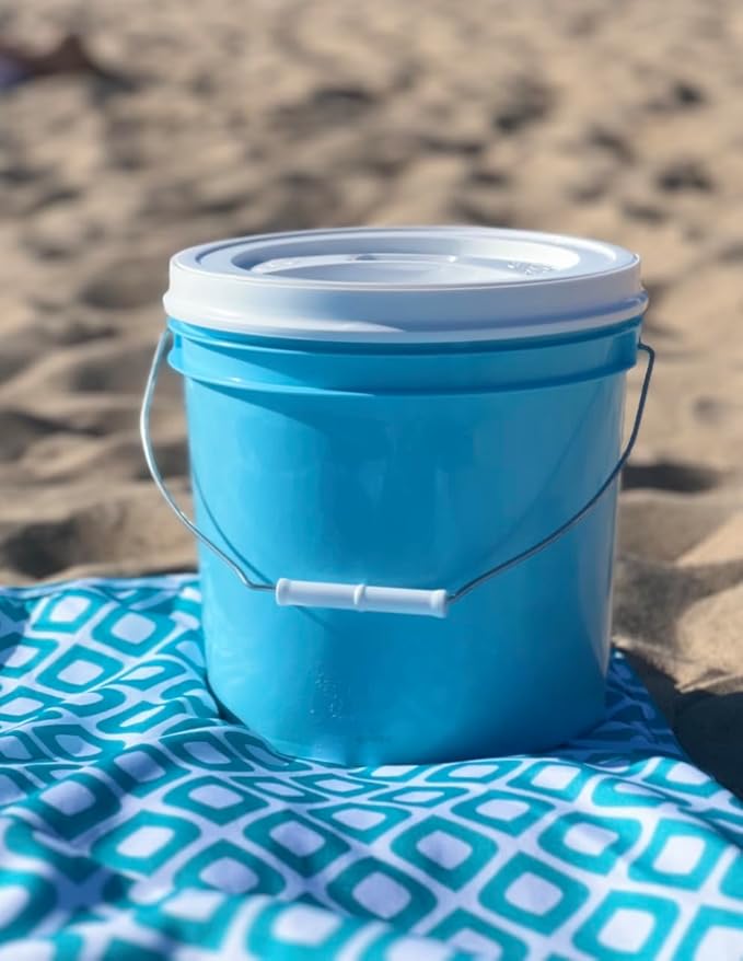 House Naturals 2 Gallon Aqua Buckets pails with Lids(Pack of 4) Food Grade - BPA Free Made in USA