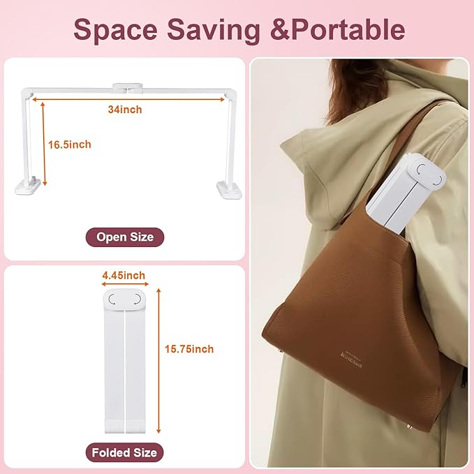 iVict Nail Desk Lamp, 34" Nails Tech Light with Phone Stand, 0-100% Adjustable Brightness, 3000K-6000K Color Temperature Led Desk lamp for Nail, Tattoos, Eyebrows, Beauty