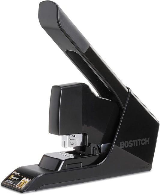 Bostitch EZ Squeeze 130 Sheet Flat Clinch Heavy Duty Stapler, Reduced Effort, Black (B8130)