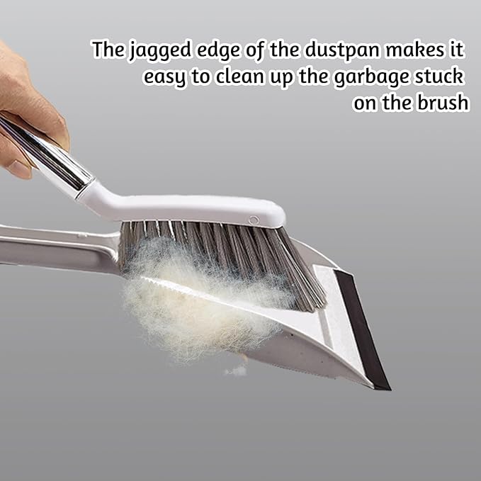 PINVNBY Mini Dustpan and Brush Set, Pet Cage Cleaner for Guinea Pigs Chinchillas Hamster Rabbits Hedgehogs etc, Hand Broom and Dustpan Set with Sand Scooper for Animals Waste (3 Pack White)