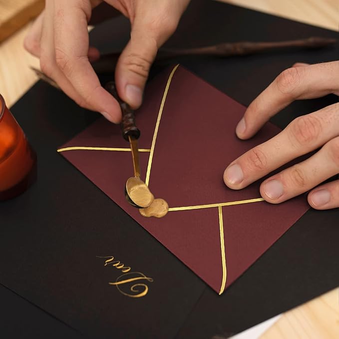 A6 Luxury Burgundy Invitation 4x6 Envelopes - 50 Pack, Self Seal, For 4x6 Cards| Perfect for Weddings, Invitations, Photos, Graduation, Baby Shower| 6.5 x 4.75 Inches