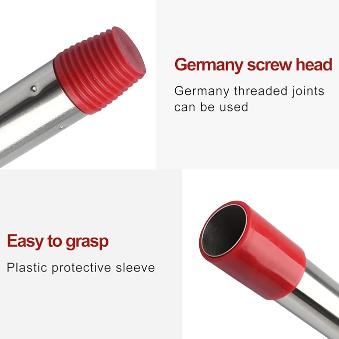 GRAREND 4-Section Spin Mop Replacement Handle, Mop Handle Compatible with Ocedar Spin Mop, 2.5-to-5 Foot Easy Cleaning Floor Mop Stick for Floor Cleaning (Germany Screw)