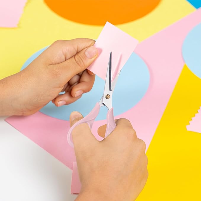 Honagu Professional Scissors - Stainless Steel Precision Blades, Non-Slip Ergonomic Handles for Crafting, Office, Fabric & DIY Projects (Pink)