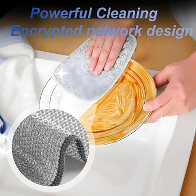 Double-Side Scratch-Free Wire Dishcloth, Multipurpose Wire Dishwashing Rags for Wet and Dry Non Scratch Dishcloth Rag, Reusable Metal Scrubbing Pads Sponge Cloths for Kitchen Cleaning (10pcs)