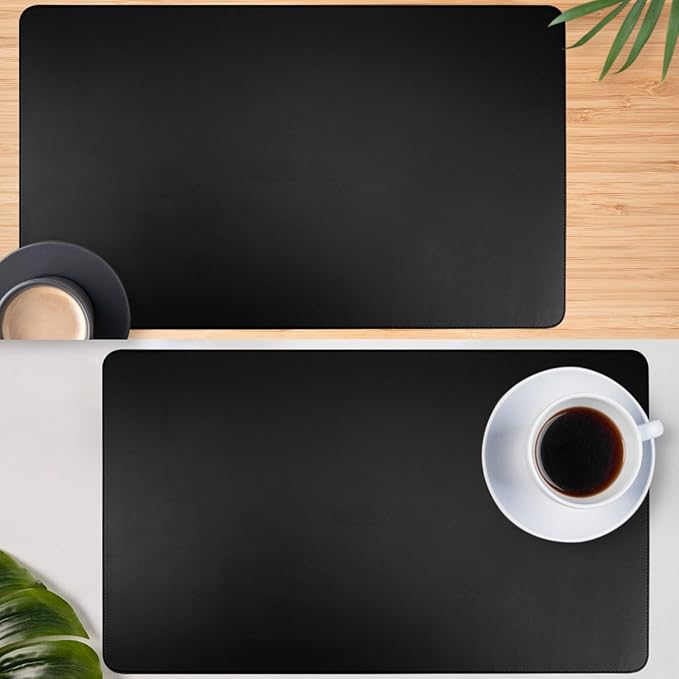Desk Mat for Desktop Black Large Mouse Pad 31.5"x15.7" Cute Office Desk Accessories Supplies Computer Desk Pads on Top of Desks Non-Slip Pu Leather Laptop Cover Mats for Keyboard and Mouse