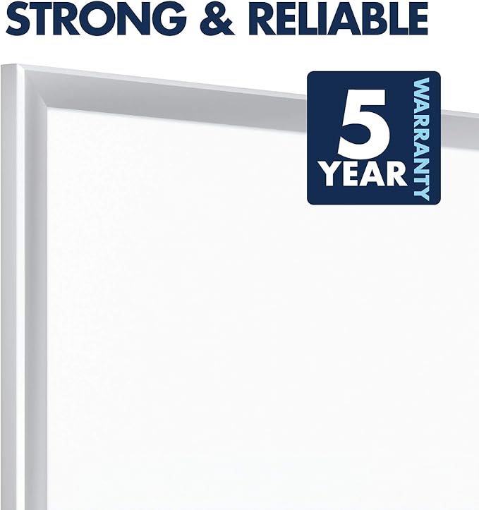Quartet Magnetic Dry Erase White Board, 2' x 1-1/2 Whiteboard, Nano-Clean Surface Resists Ink Stains, Silver Aluminum Frame (SM531)