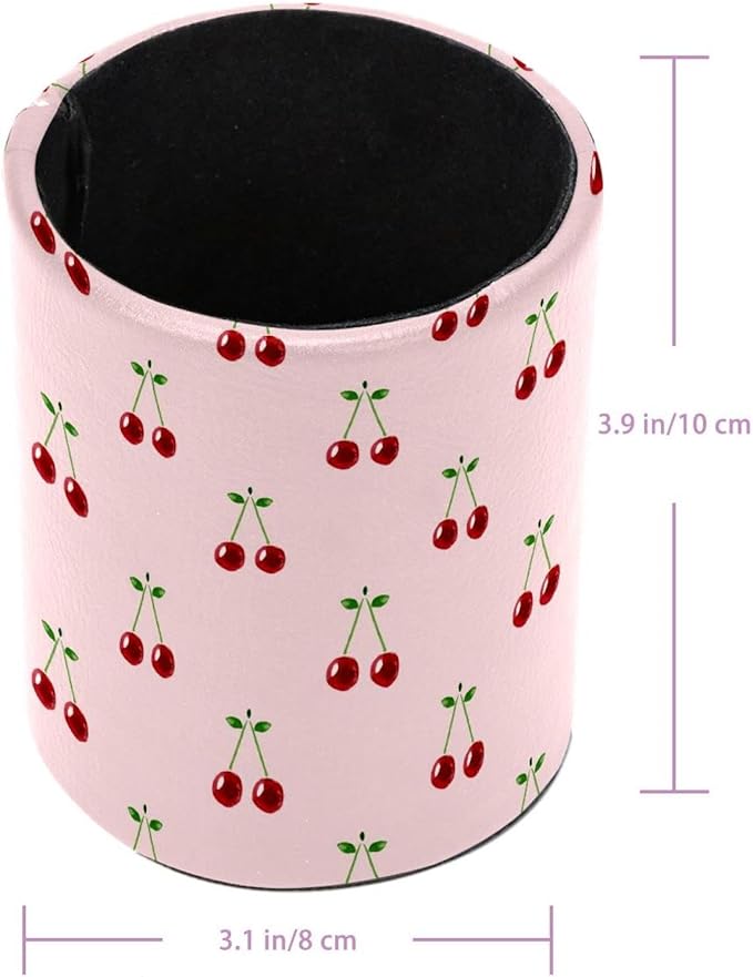 Cherry Pencil Box, Multiple-Use Desk Writing Stationary Organizer Pen Holder Cups Office School Supplies Storage