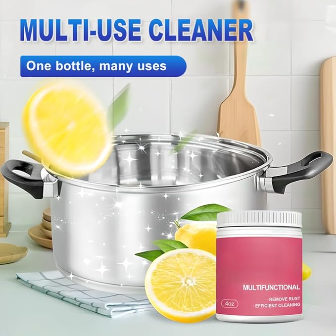 All-Purpose Household Cleaners Set with Spone & Cleaning Cloth, Strong Power Multi-Purpose Cleaning Paste for Removeing Oil Stains, Effective Cooktop Cleaner for Kitchen Utensils Polishing