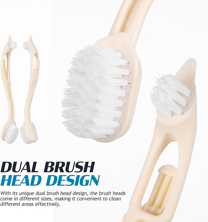 2pcs Sturdy Shoe Brush Handle Multi-use Cleaning Brush for Laundry Kitchen Scrub